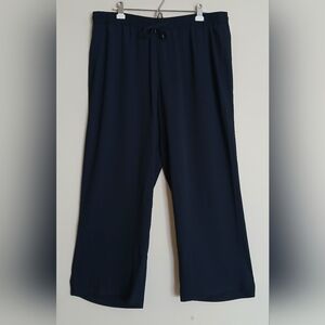 J.Jill Wearever Collection Easy Care Navy Blue Wide Leg Flowy Pants